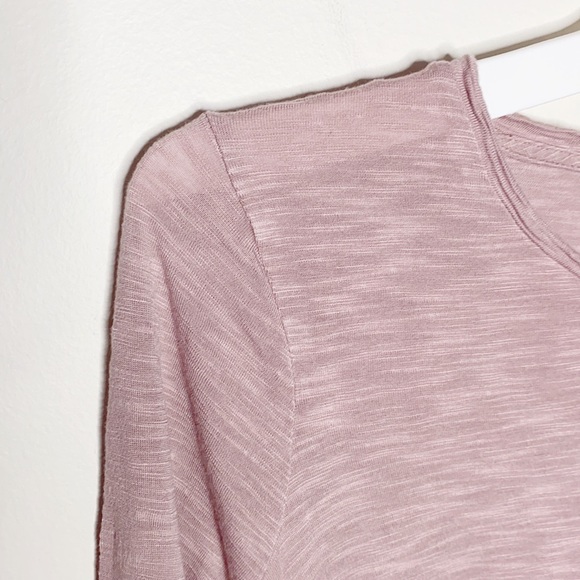Madewell anthem forward seam long sleeve t-shirt in ash stone pink size S - Picture 5 of 9
